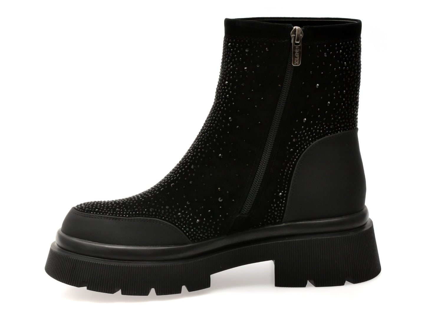 Ghete gryxo negre, KR381, din piele intoarsa