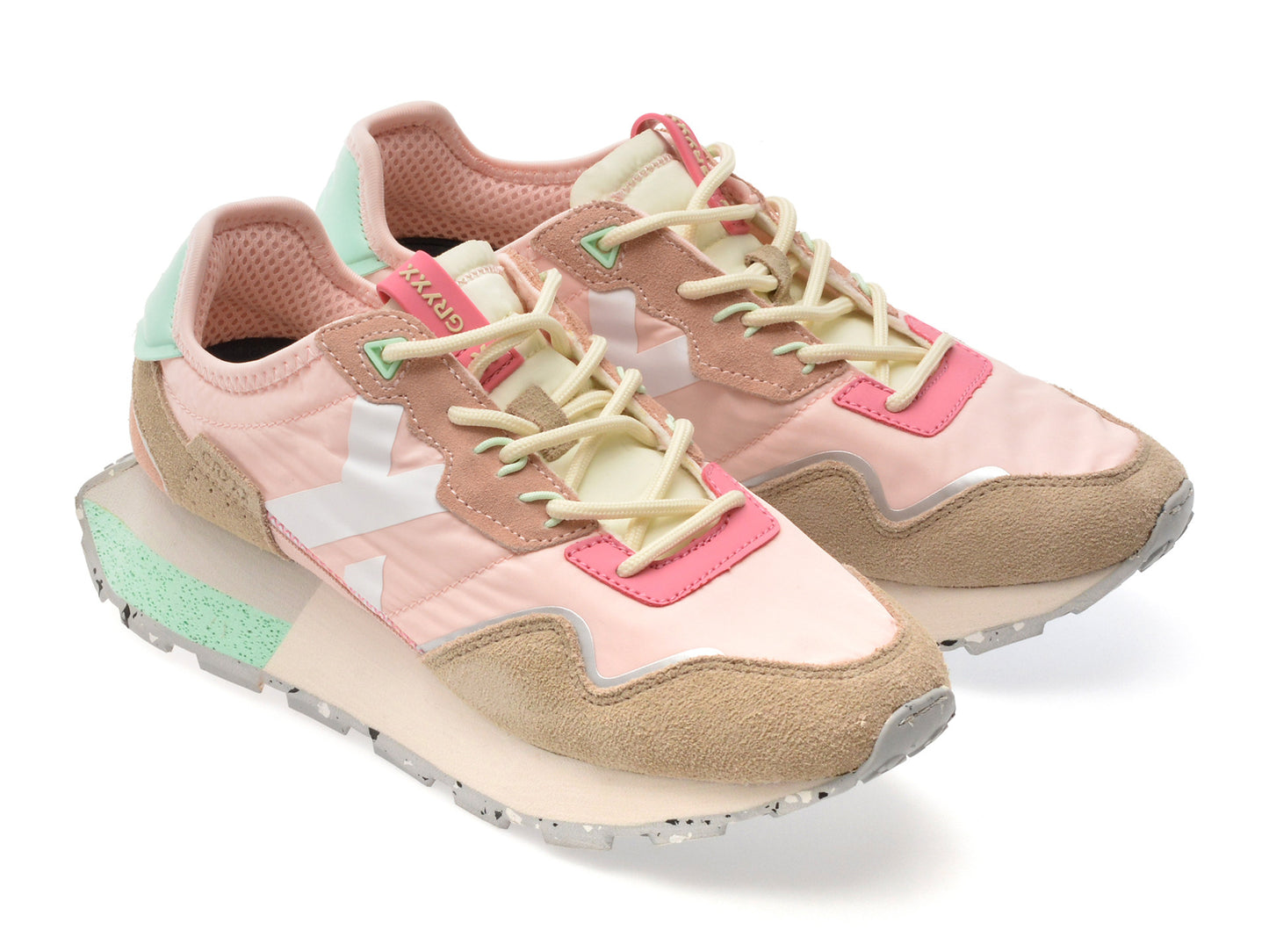 Pantofi sport gryxo albi, 40061W, din material textil