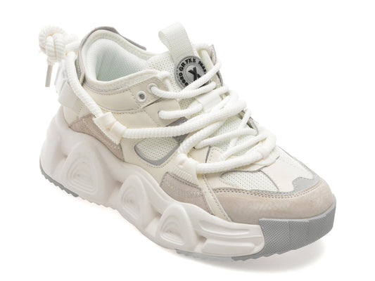 Pantofi sport gryxo albi, 24120, din material textil