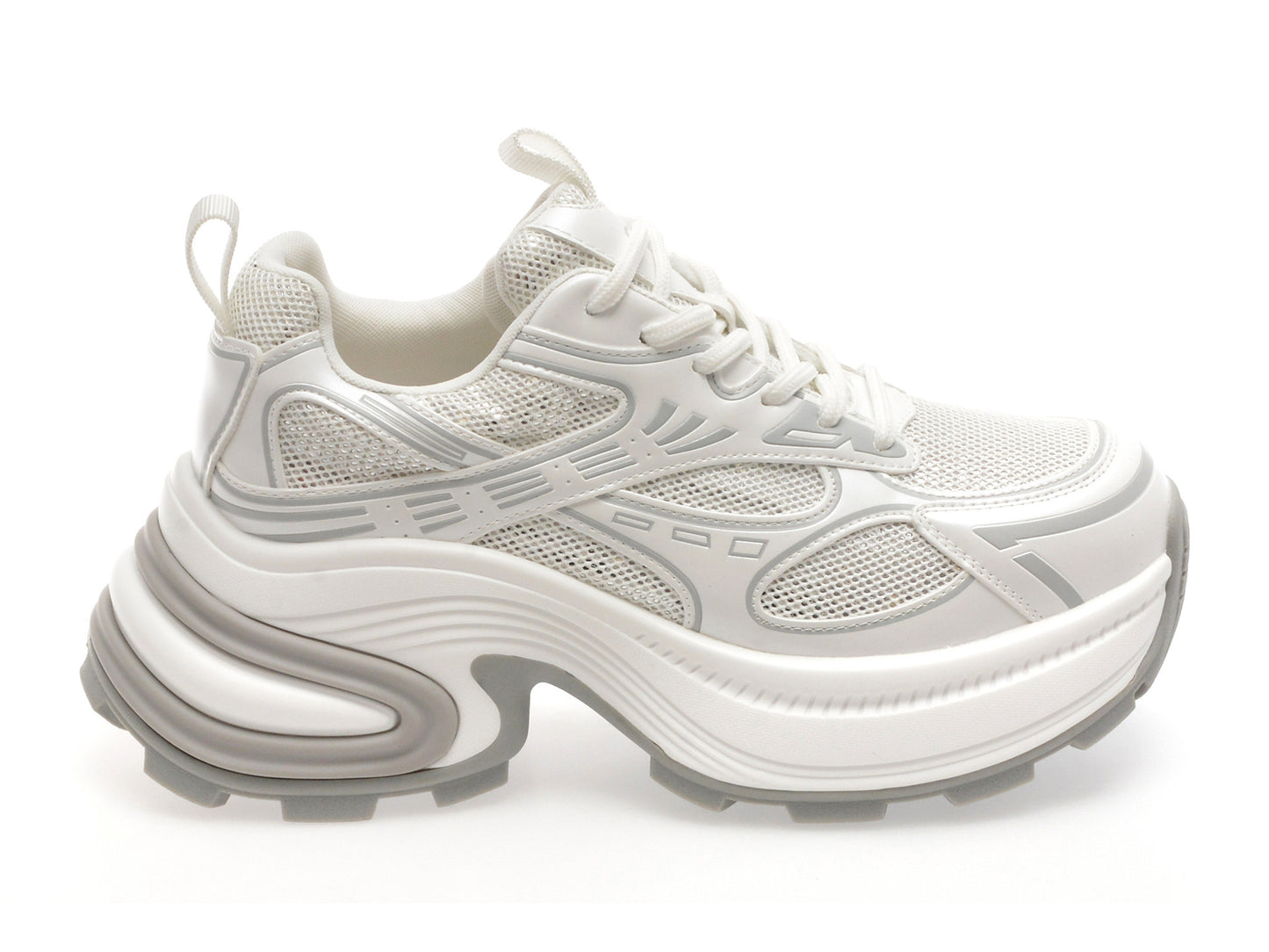 Pantofi sport gryxo argintii, 1199, din material textil