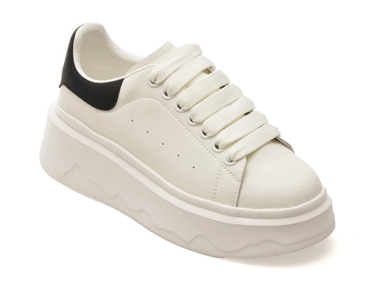 Pantofi sport gryxo alb-negru, 3F612, din piele naturala