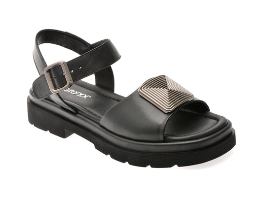 Sandale gryxo negre, 220380, din piele naturala