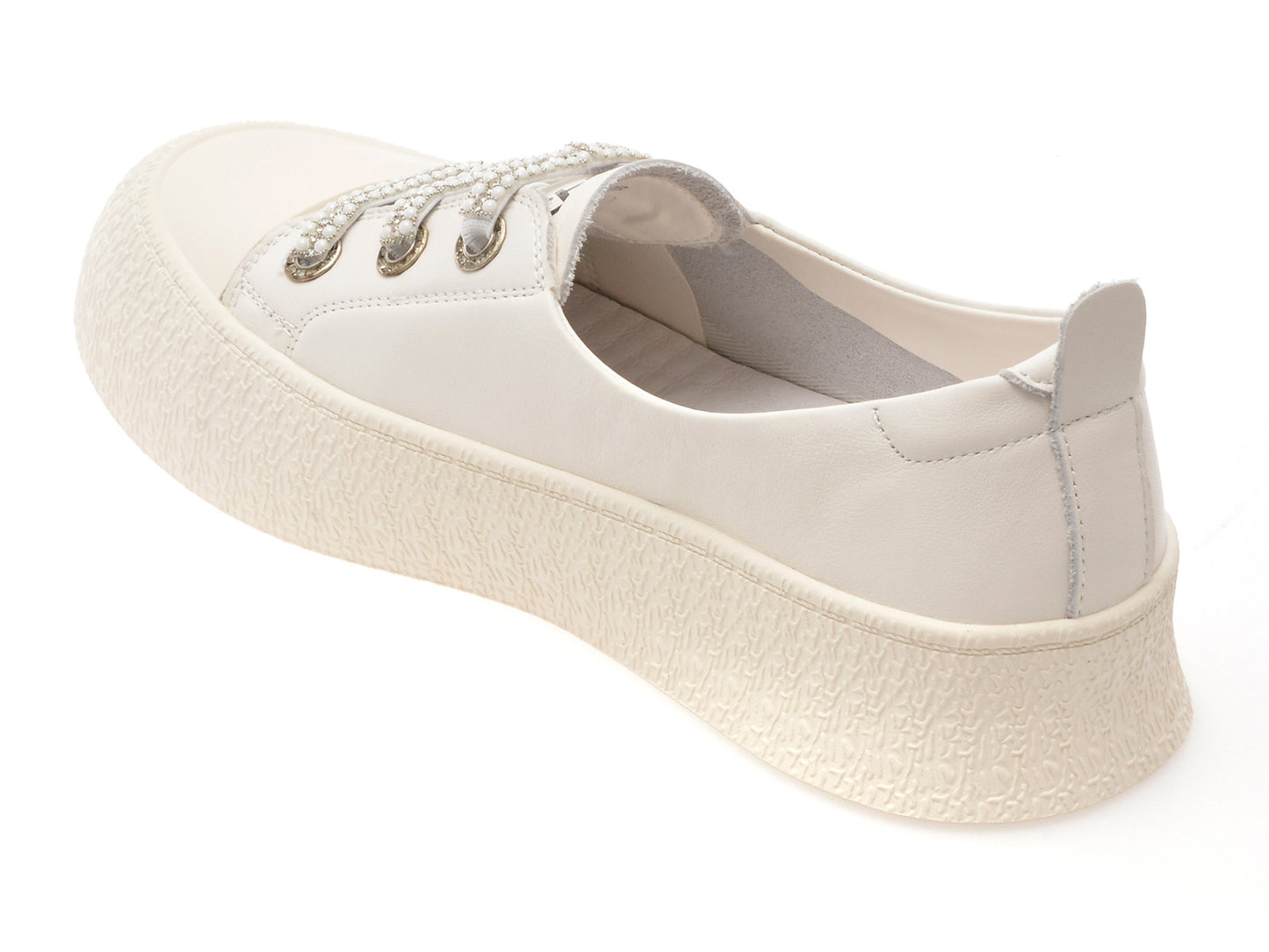 Pantofi sport gryxo albi, 24992, din piele naturala
