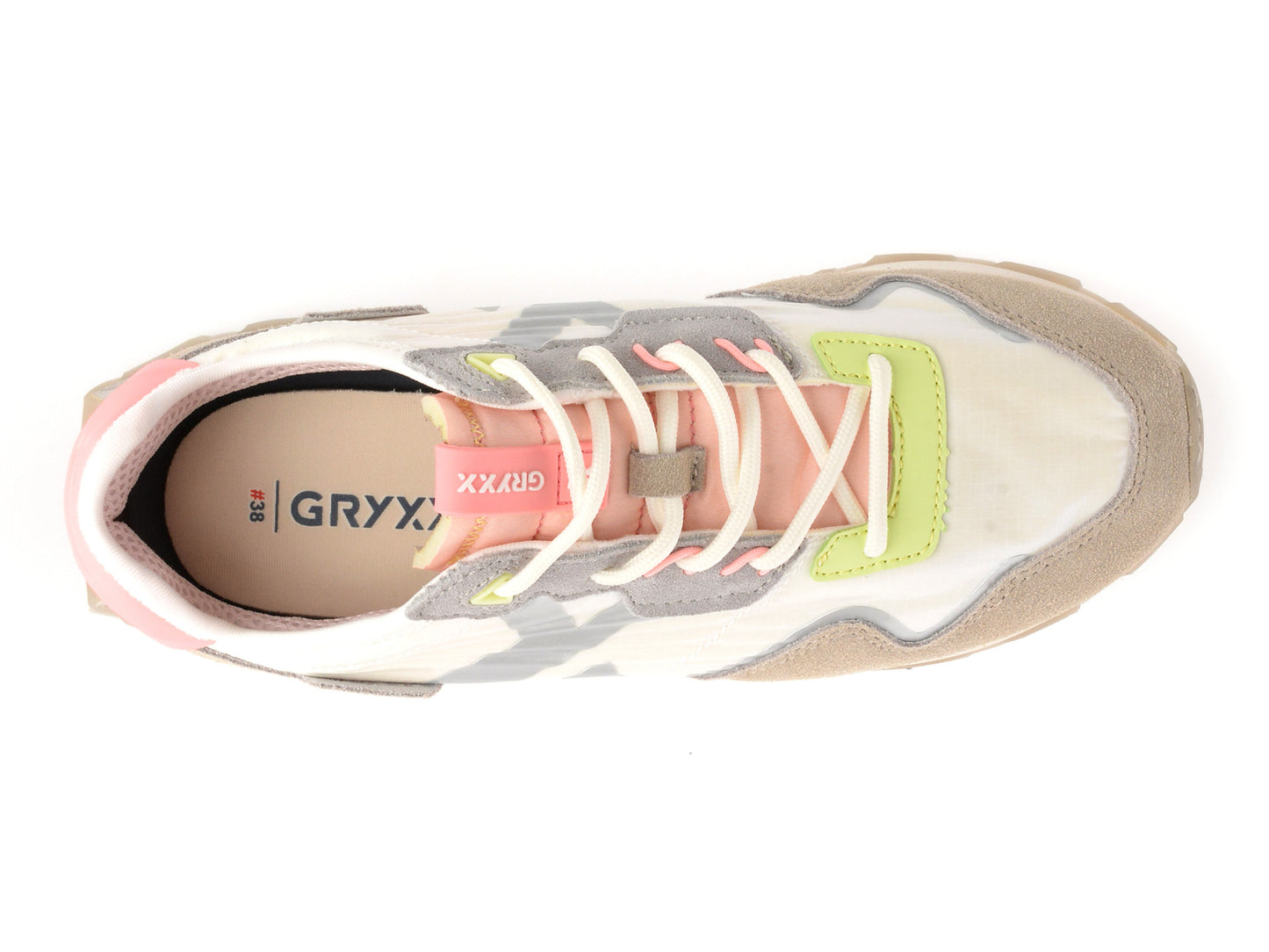 Pantofi sport gryxo albi, 40061W, din material textil