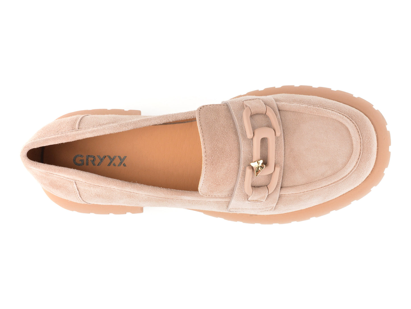 Mocasini gryxo gri, V856G45, din piele intoarsa