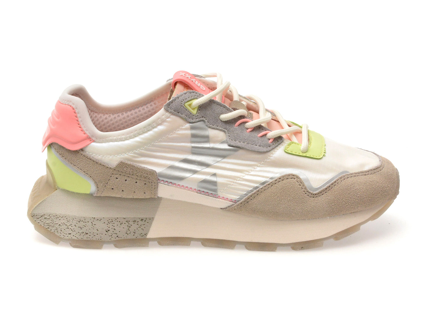 Pantofi sport gryxo albi, 40061W, din material textil