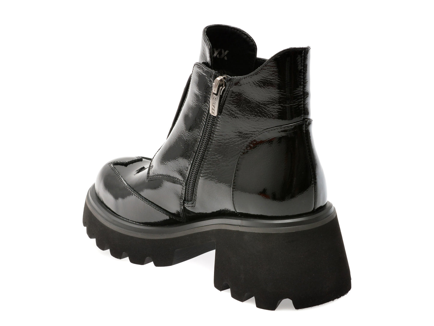 Ghete gryxo negre, RT4011, din piele naturala lacuita