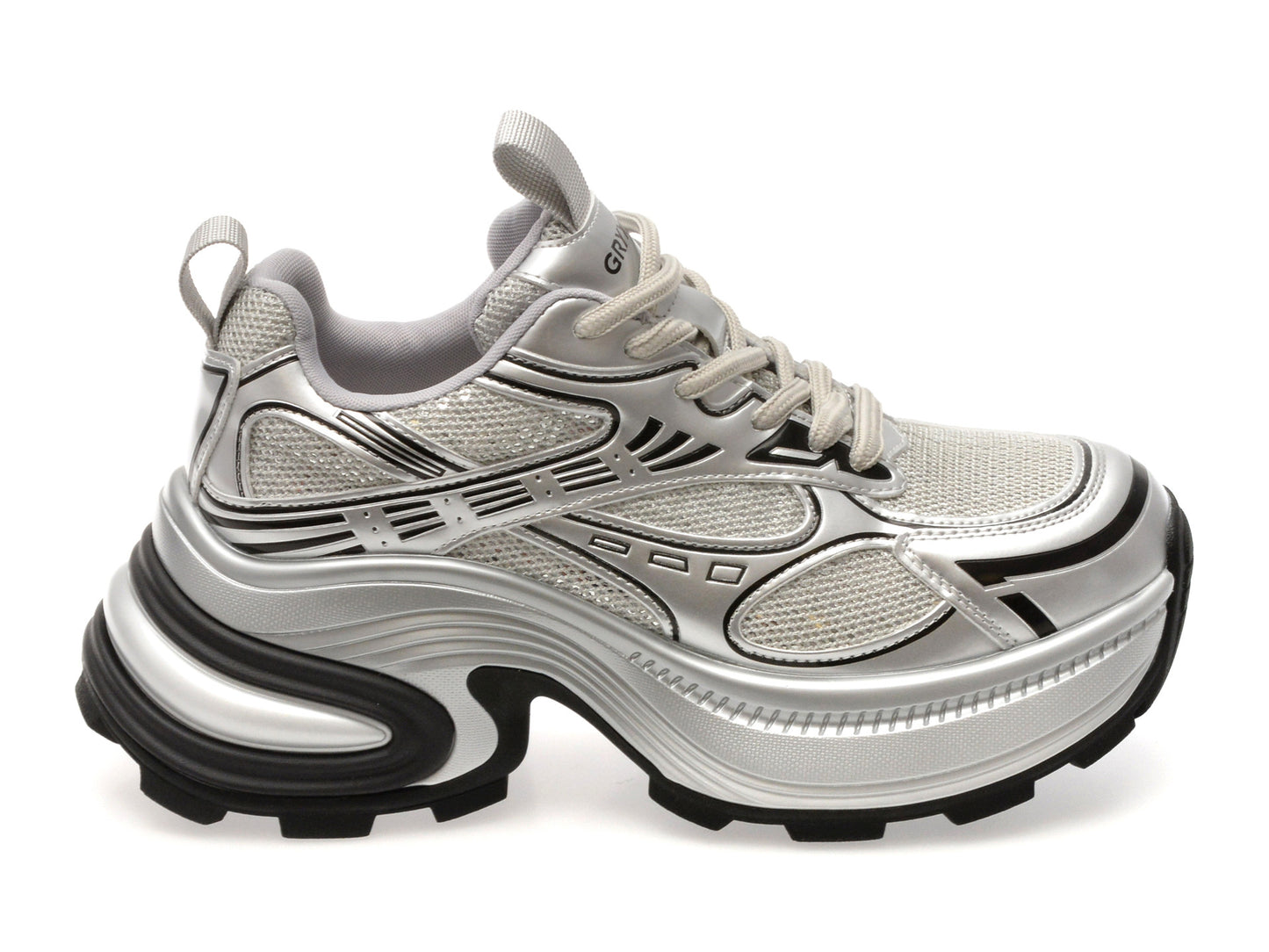 Pantofi sport gryxo argintii, 1199, din material textil