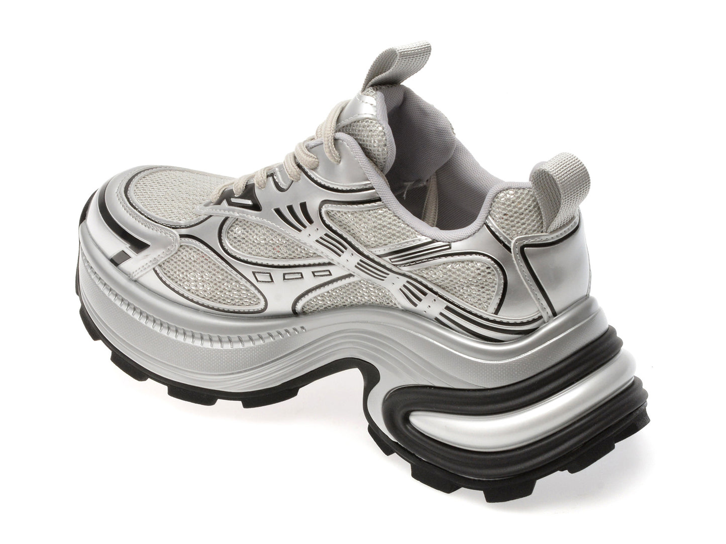 Pantofi sport gryxo argintii, 1199, din material textil