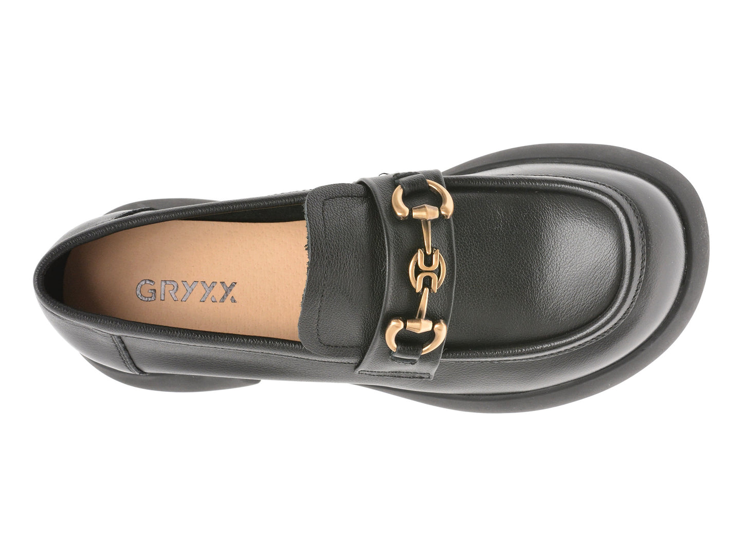 Mocasini gryxo negri, 8568, din piele naturala