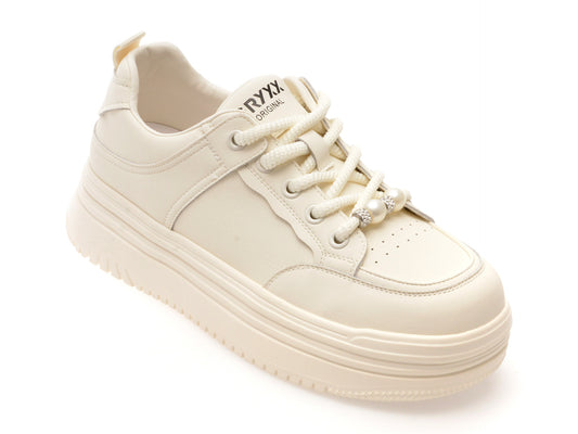 Pantofi sport gryxo albi, 1701, din piele naturala