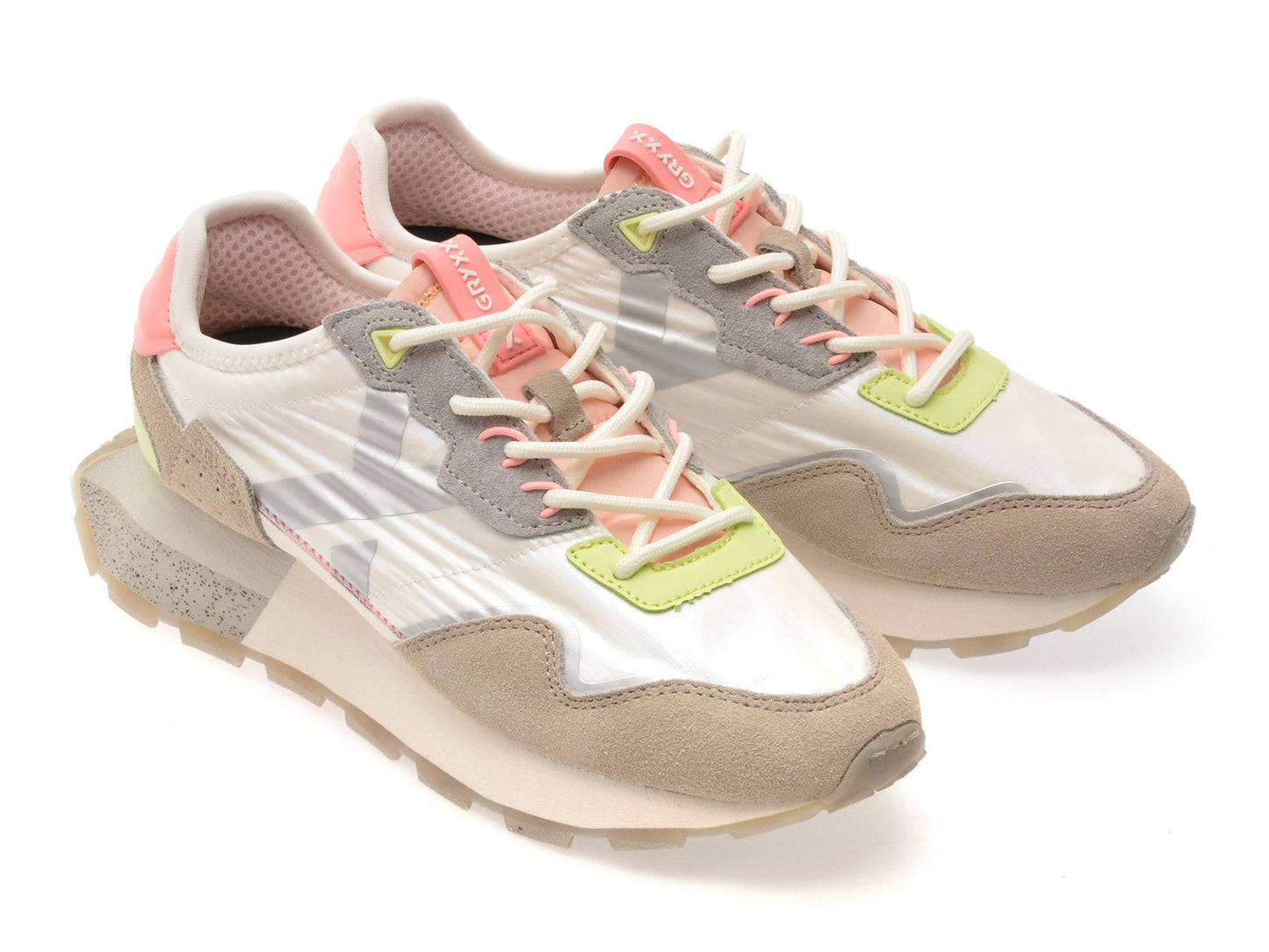 Pantofi sport gryxo albi, 40061W, din material textil