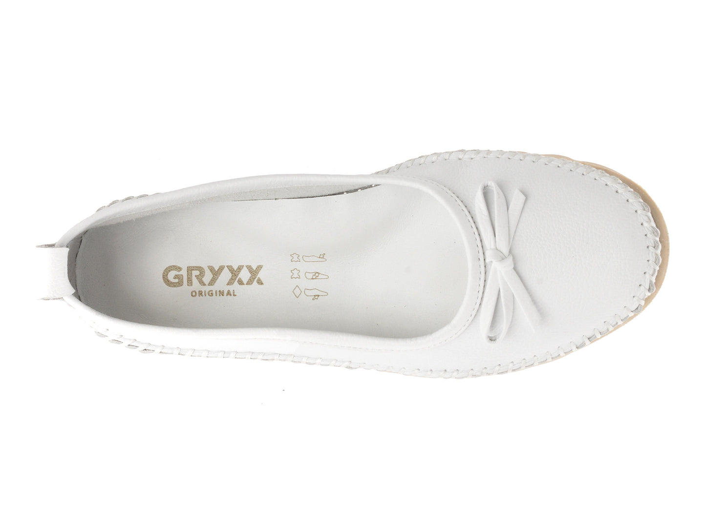 Balerini gryxo bej, EV2815, din piele naturala
