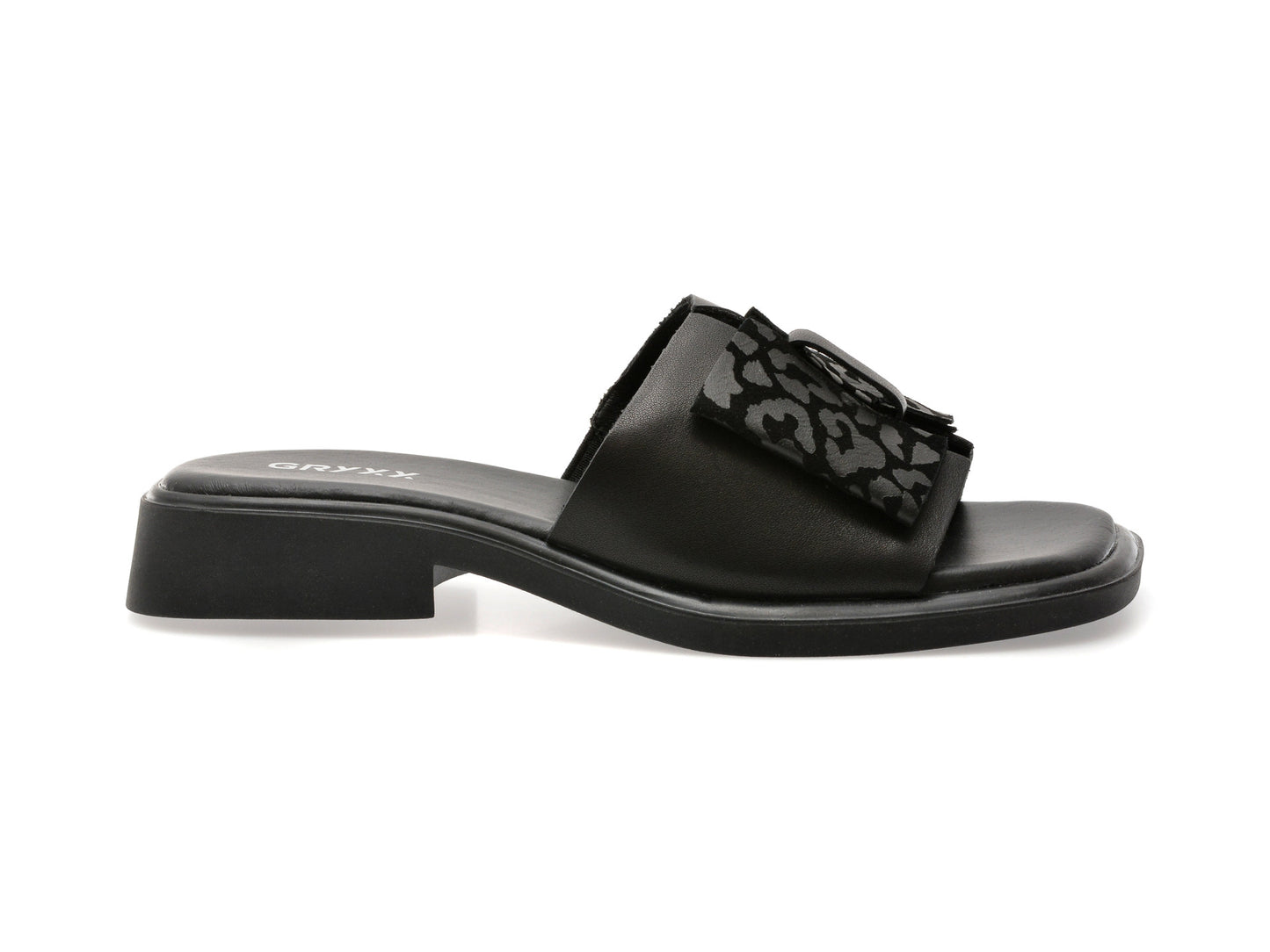 Papuci gryxo albi, 6A038, din piele naturala