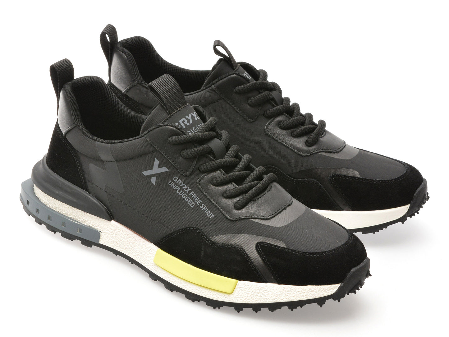 Pantofi sport gryxo negri, 8286, din material textil