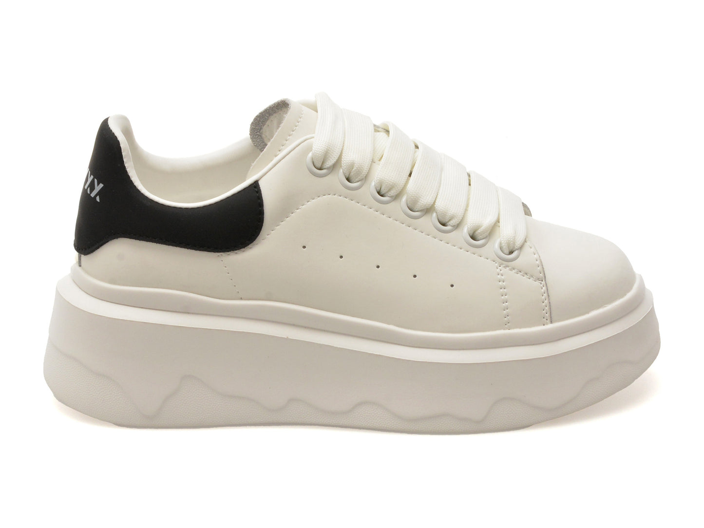 Pantofi sport gryxo alb-negru, 3F612, din piele naturala