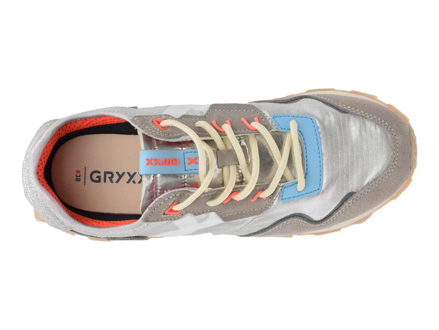 Pantofi sport gryxo albi, 40061W, din material textil