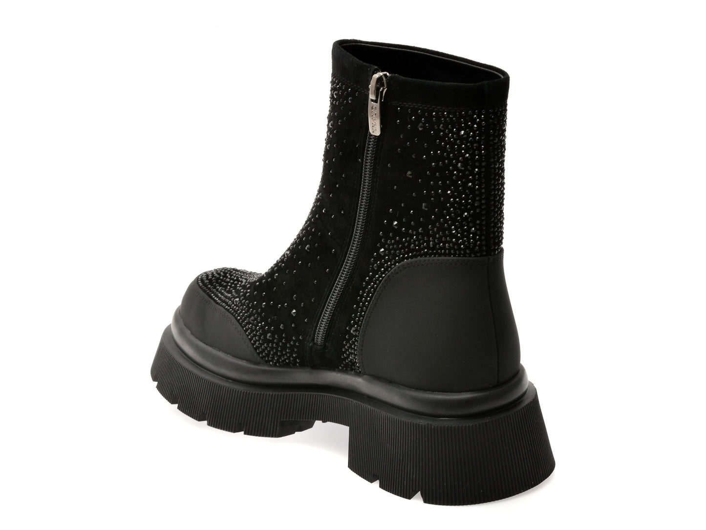 Ghete gryxo negre, KR381, din piele intoarsa