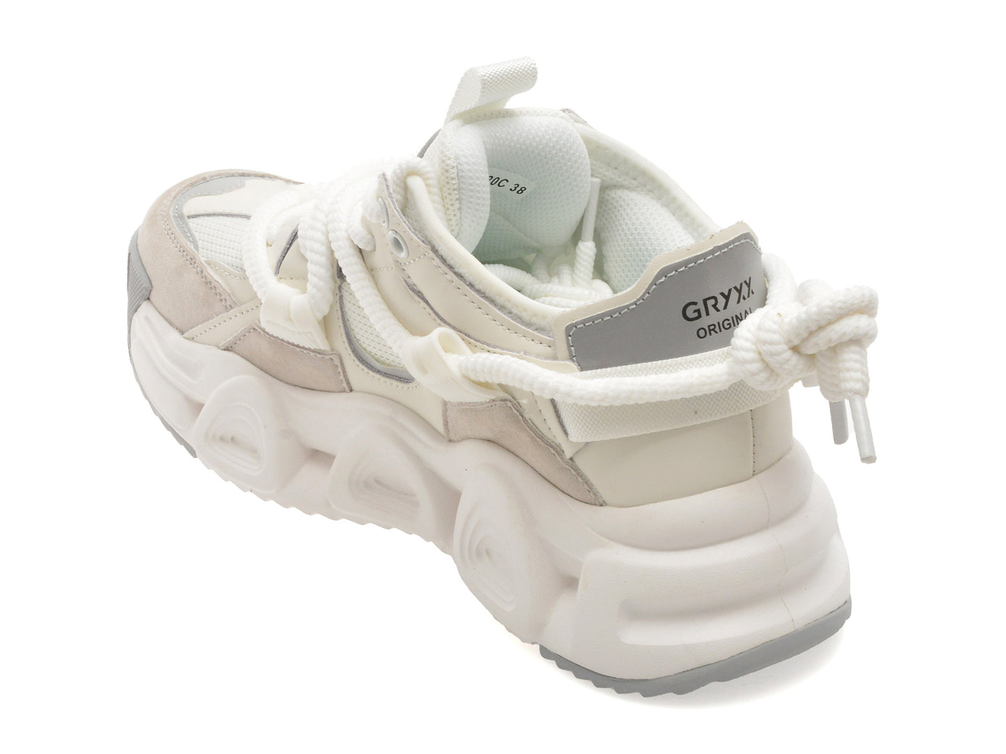 Pantofi sport gryxo albi, 24120, din material textil