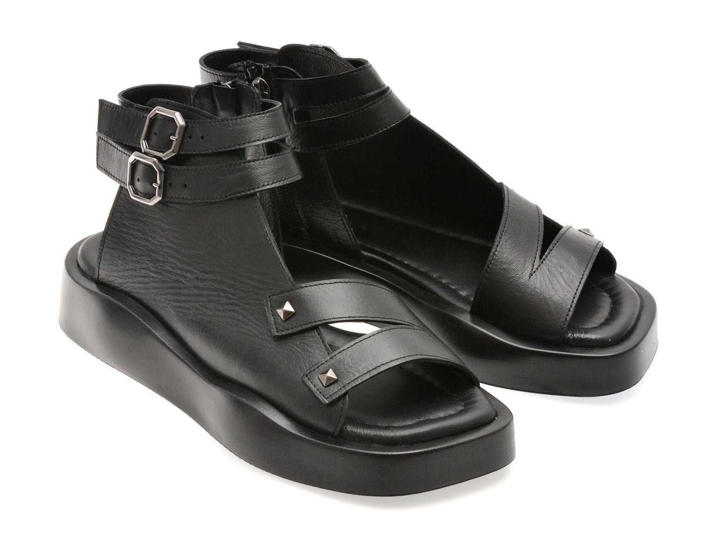 Sandale gryxo negre, 2452947, din piele naturala