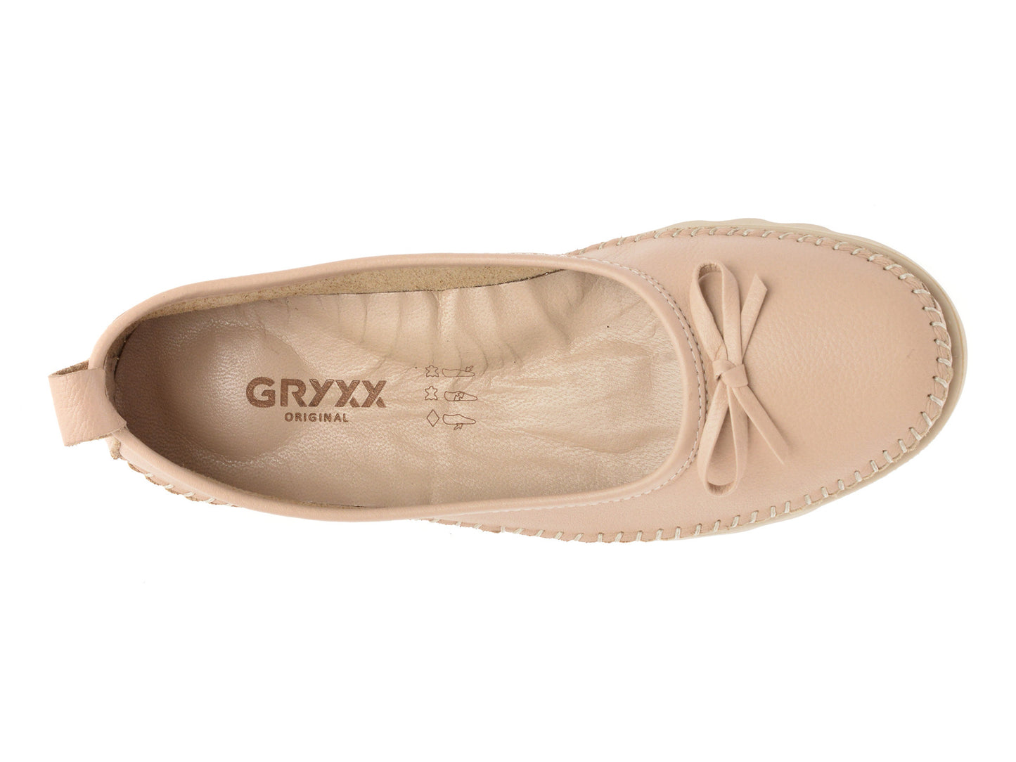 Balerini gryxo bej, EV2815, din piele naturala
