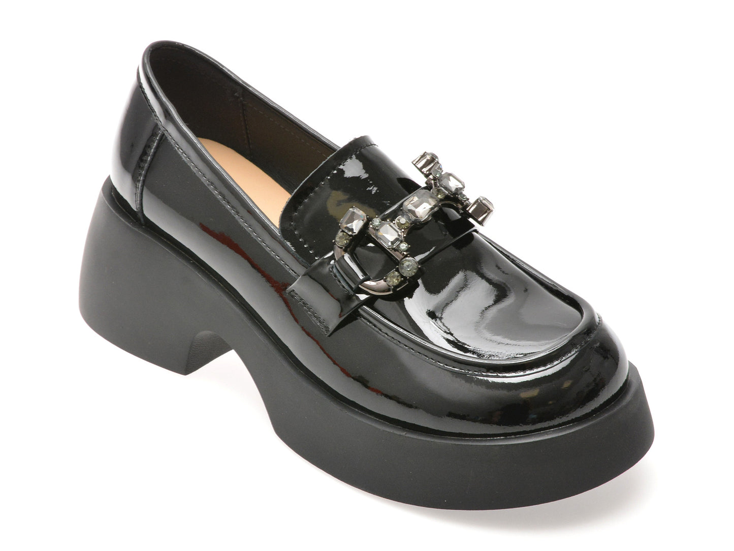 Mocasini gryxo negri, 88170, din piele naturala lacuita
