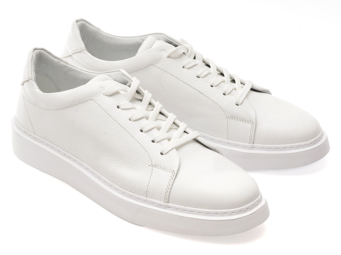 Pantofi sport gryxo albi, M7162, din piele naturala