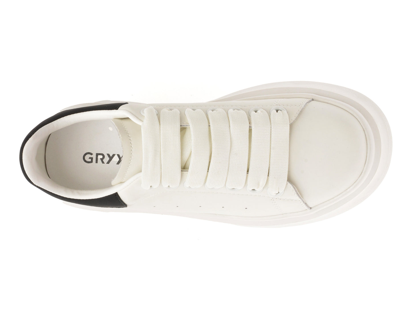 Pantofi sport gryxo alb-negru, 3F612, din piele naturala