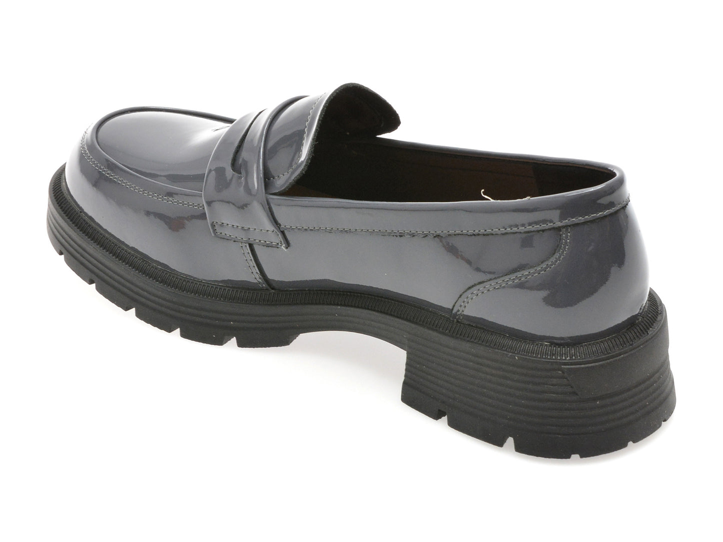 Mocasini gryxo bleumarin, 18079, din piele naturala lacuita