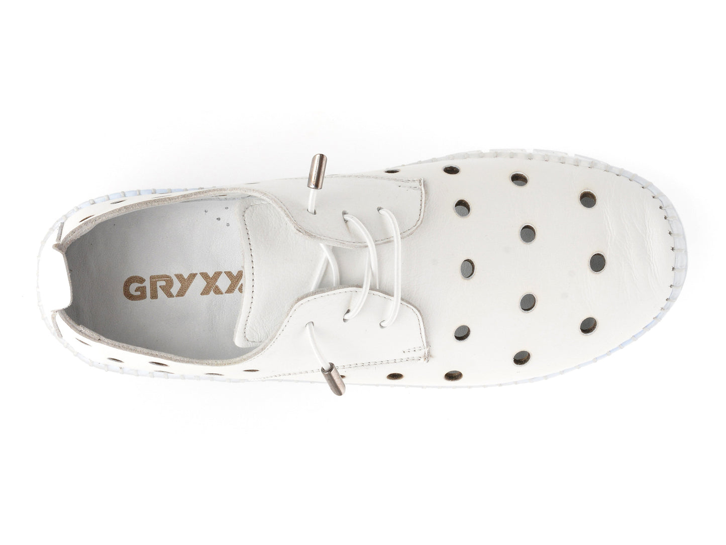 Pantofi gryxo albi, MN8006, din piele naturala