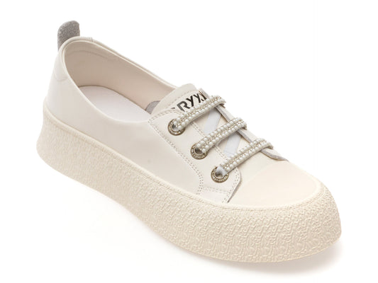 Pantofi sport gryxo albi, 24992, din piele naturala