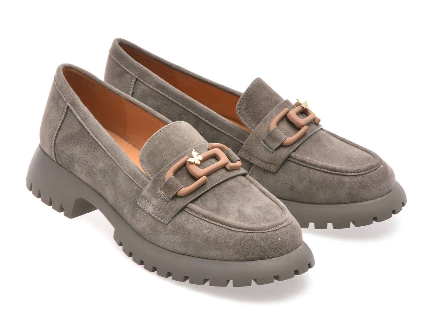 Mocasini gryxo gri, V856G45, din piele intoarsa