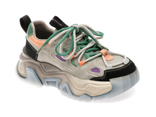 Pantofi sport gryxo gri, 6968, din piele naturala