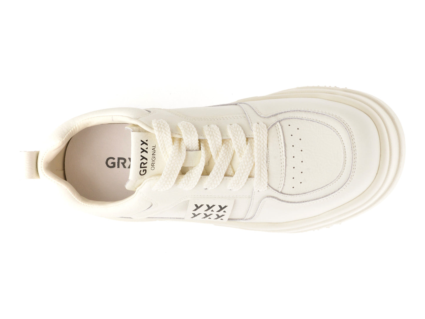 Pantofi sport gryxo albi, 2315, din piele naturala