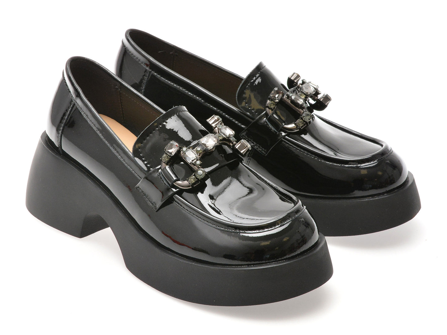 Mocasini gryxo negri, 88170, din piele naturala lacuita