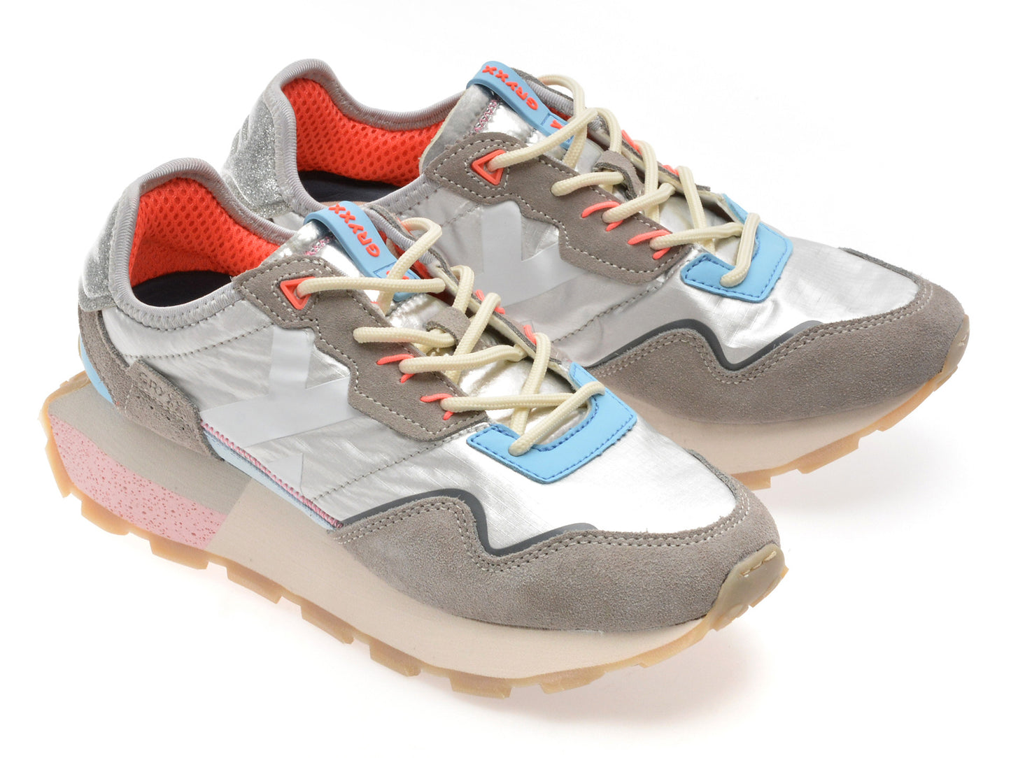 Pantofi sport gryxo albi, 40061W, din material textil