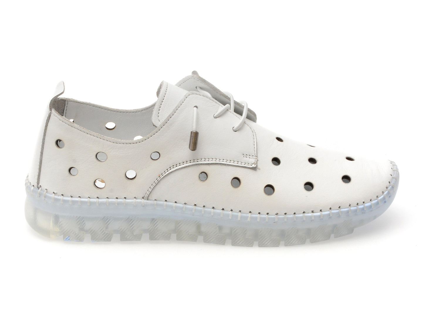 Pantofi gryxo albi, MN8006, din piele naturala