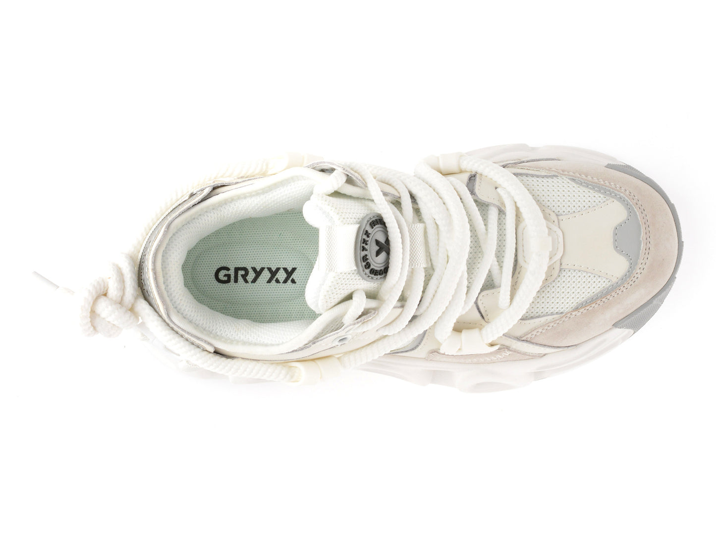 Pantofi sport gryxo albi, 24120, din material textil
