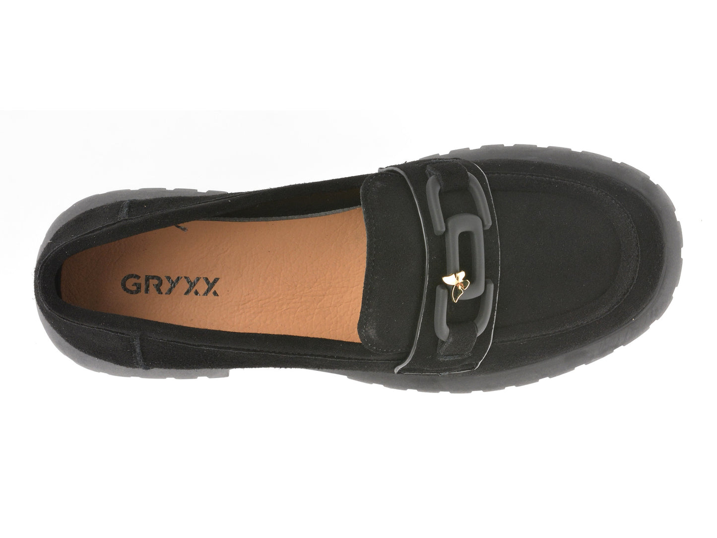 Mocasini gryxo gri, V856G45, din piele intoarsa
