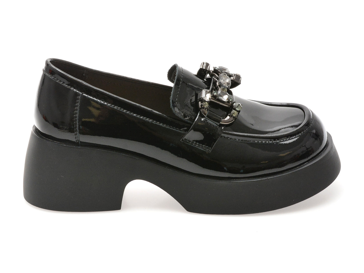 Mocasini gryxo negri, 88170, din piele naturala lacuita