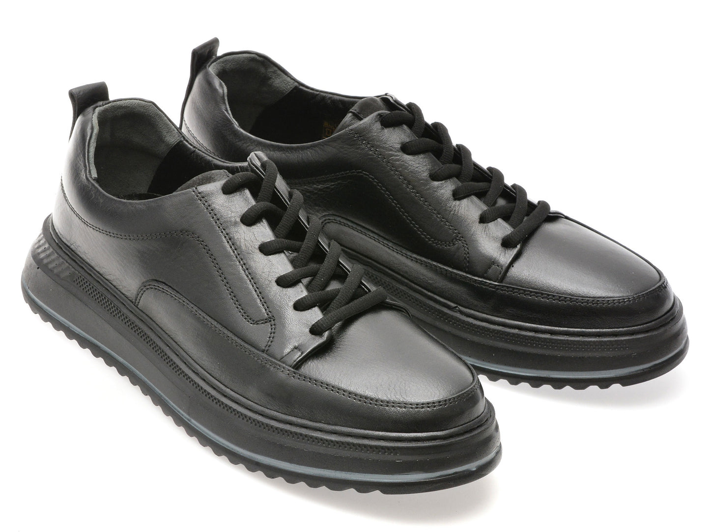 Pantofi sport gryxo negri, BS4150, din piele naturala