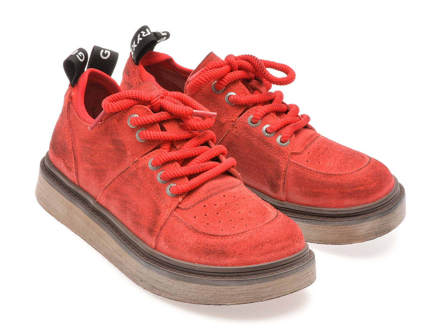Pantofi sport gryxo rosii, 10221, din piele intoarsa