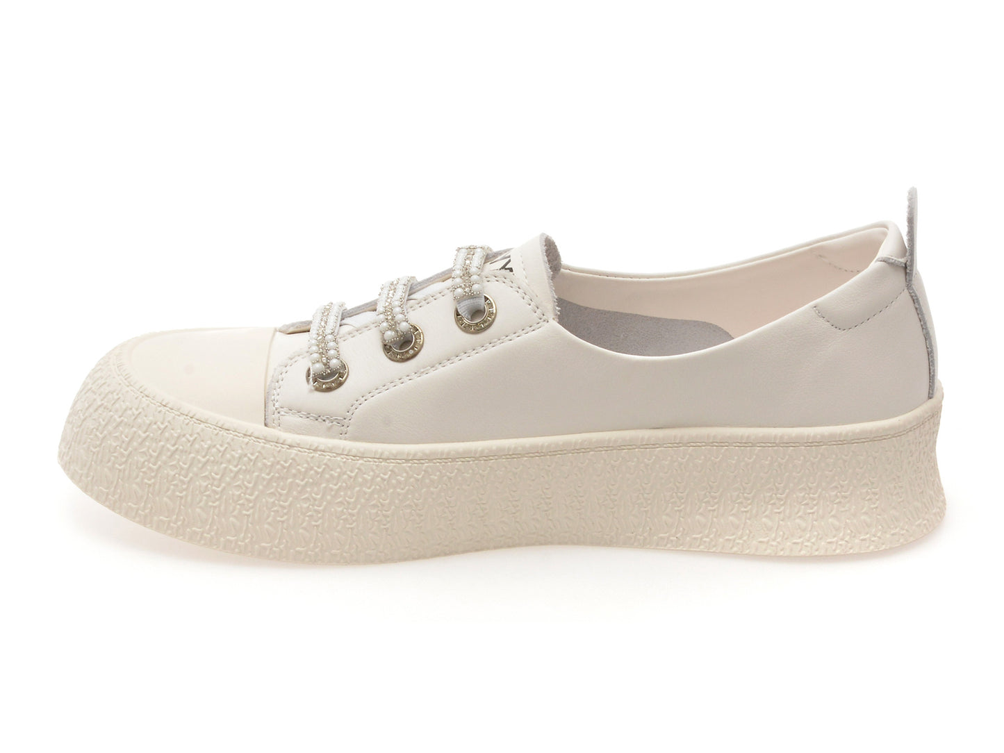 Pantofi sport gryxo albi, 24992, din piele naturala