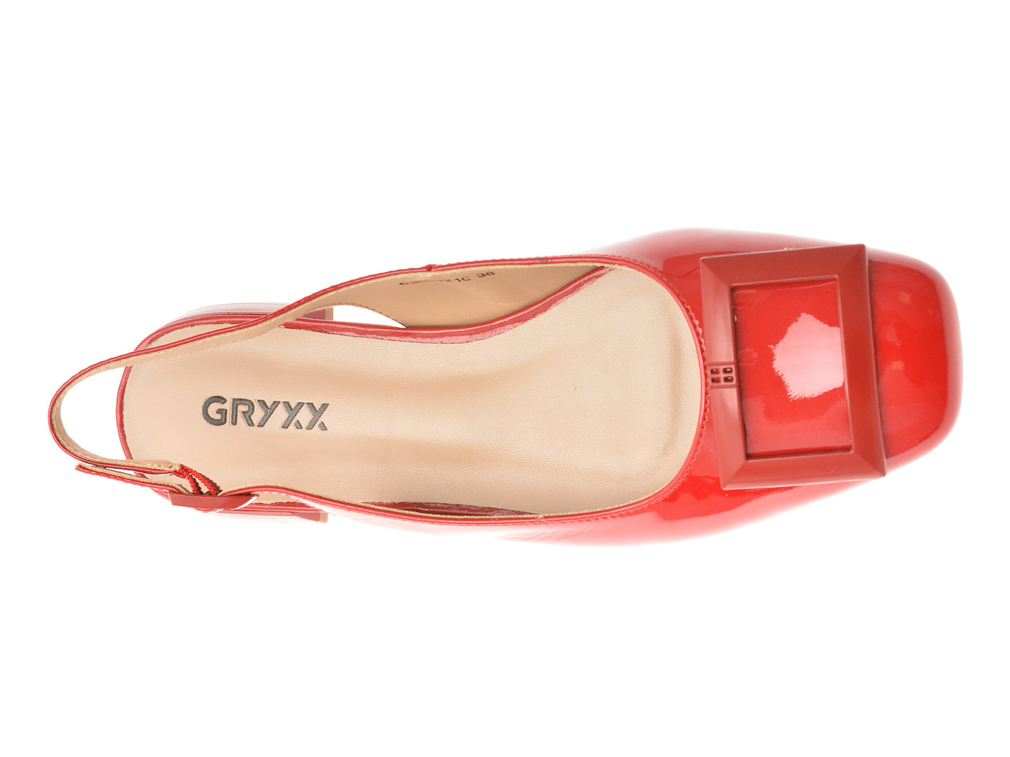 Pantofi gryxo albastri, 63003, din piele naturala lacuita