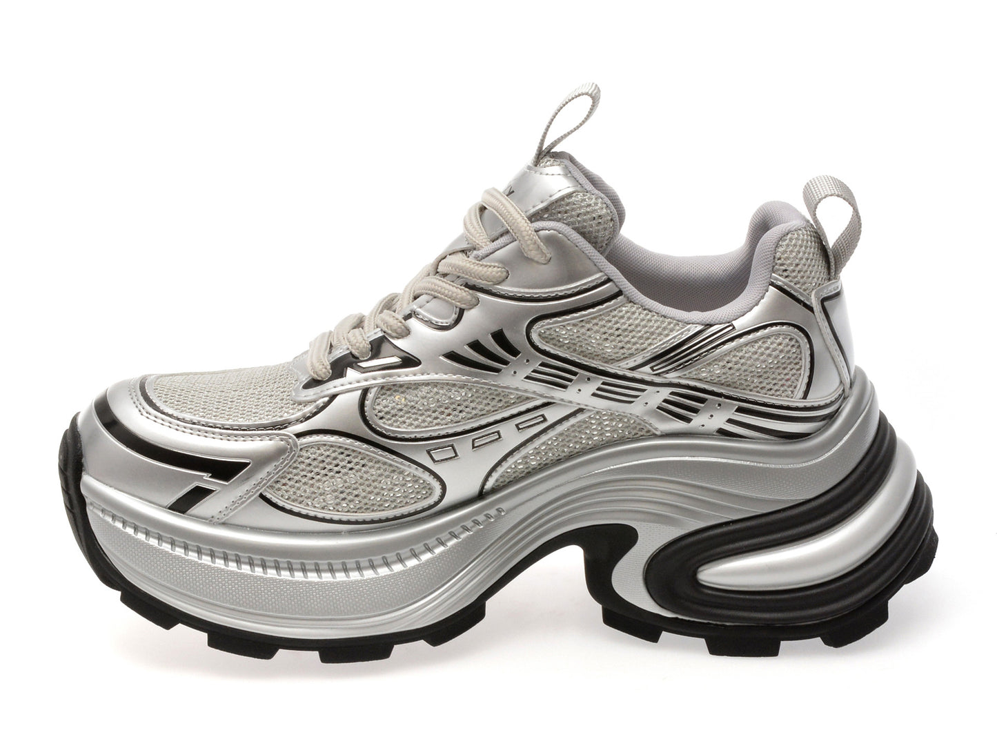 Pantofi sport gryxo argintii, 1199, din material textil