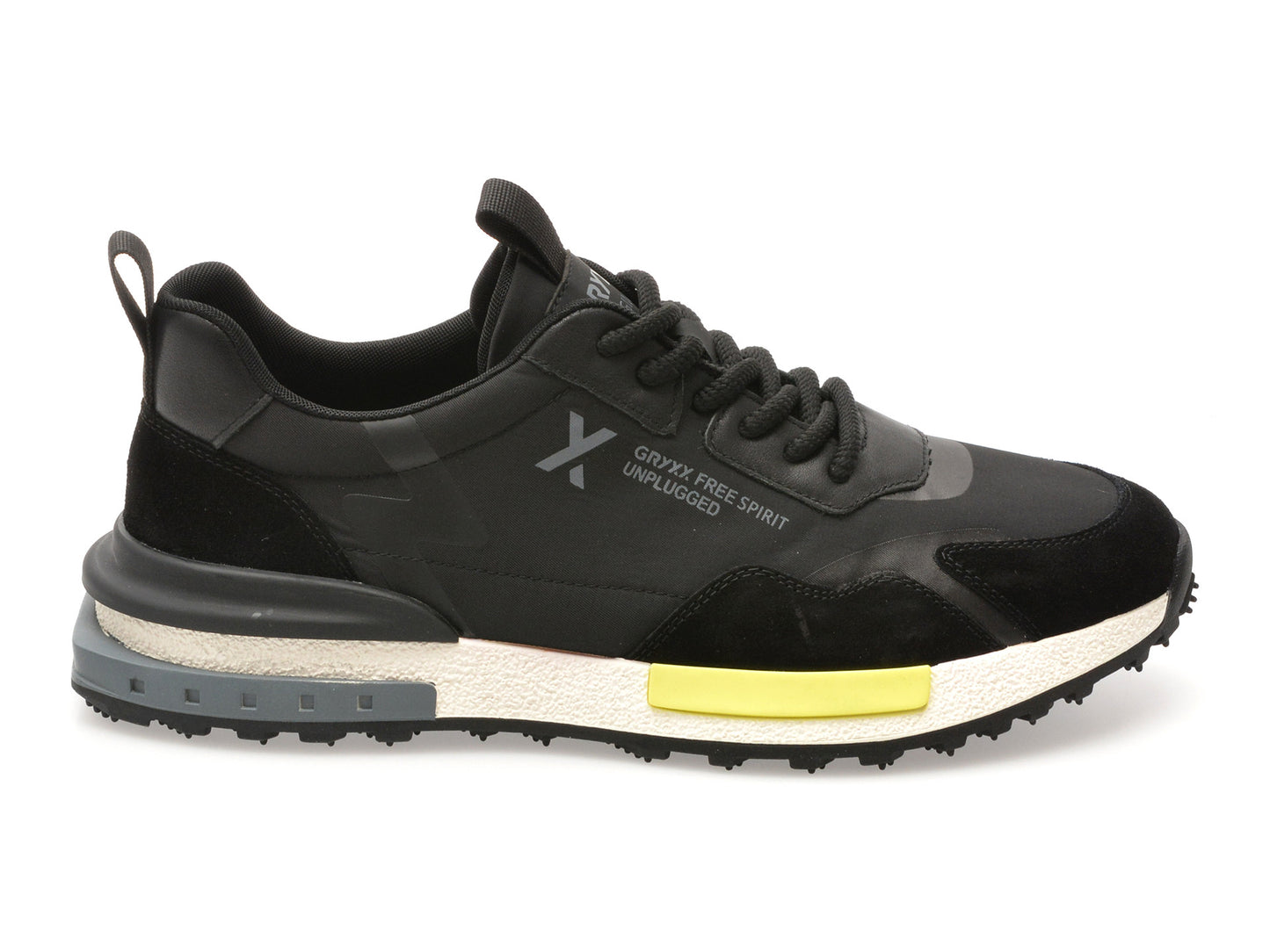 Pantofi sport gryxo negri, 8286, din material textil