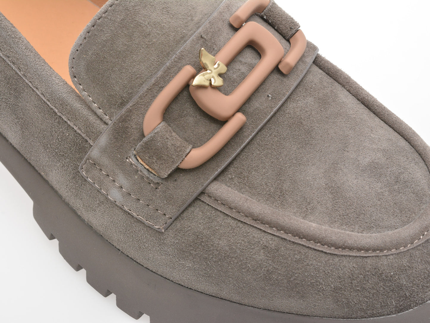 Mocasini gryxo gri, V856G45, din piele intoarsa